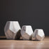 Modern White Marbled Geometric Vase