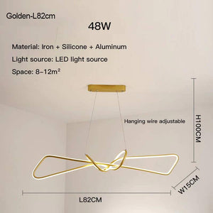 Golden Modern Creative LED Chandelier L82cm_ZenQ Designs
