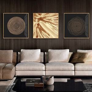 Abstract Nordic Golden Canvas
