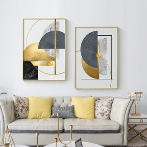Modern Golden Abstract Canvas