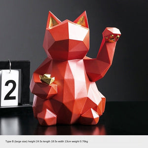 Lucky Cat Resin Sculptures