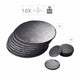 16 PCS Round Natural Slate Coasters and Placemats