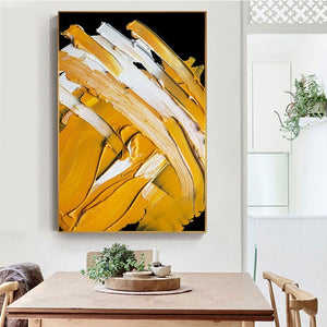 Abstract Yellow Canvas Painting