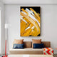 Abstract Yellow Canvas Painting
