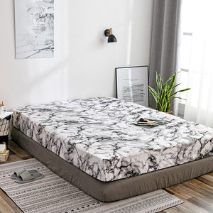 White Marble Pattern Bed Sheets