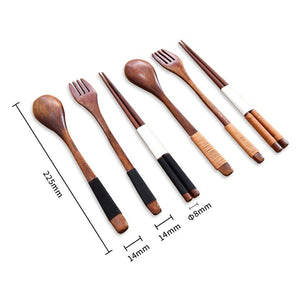 Portable Wood Cutlery Set