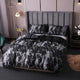 Nordic Black Reactive Print Bed Cover