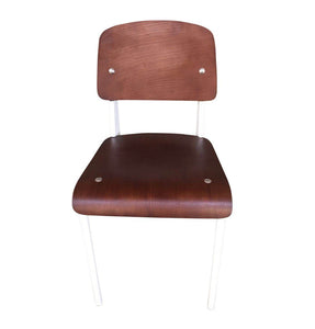 Anaïs Chair - Walnut Seat/Back & White Frame