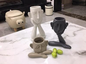 Minimalist Ceramic Abstract Head Vase - ZenQ Designs