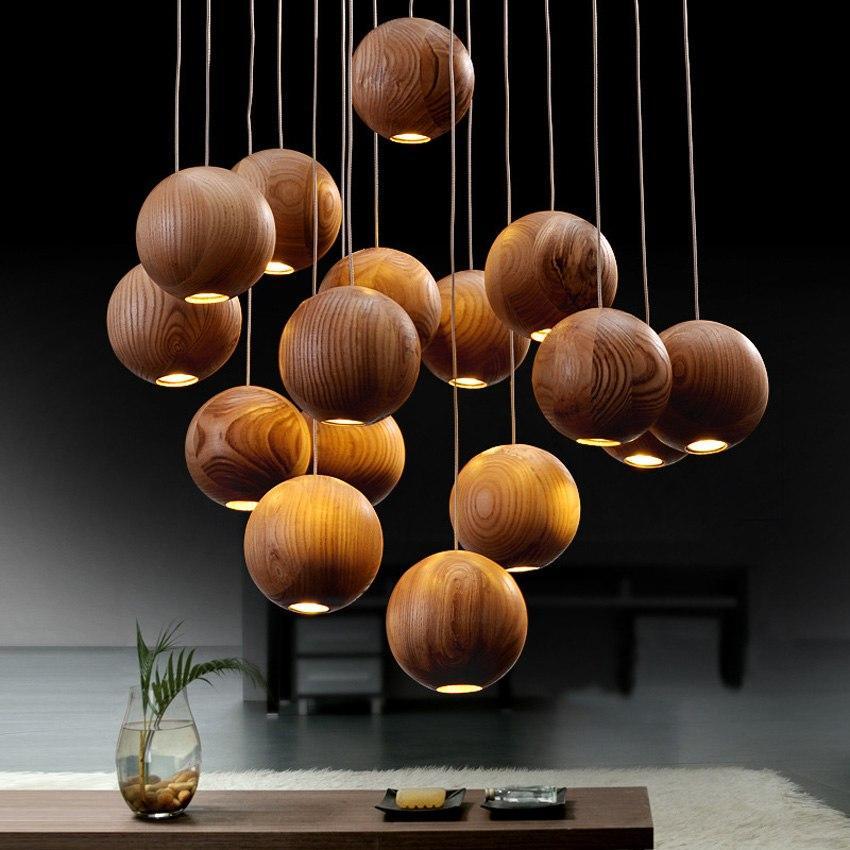 Modern Solid Wood Ball Chandelier – ZenQ Designs