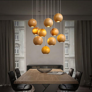 Modern Solid Wood Ball Chandelier - ZenQ Designs