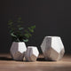 Modern White Marbled Geometric Vase - ZenQ Designs
