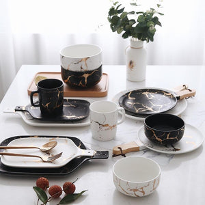 Gold Marble Ceramic Tableware Set - ZenQ Designs