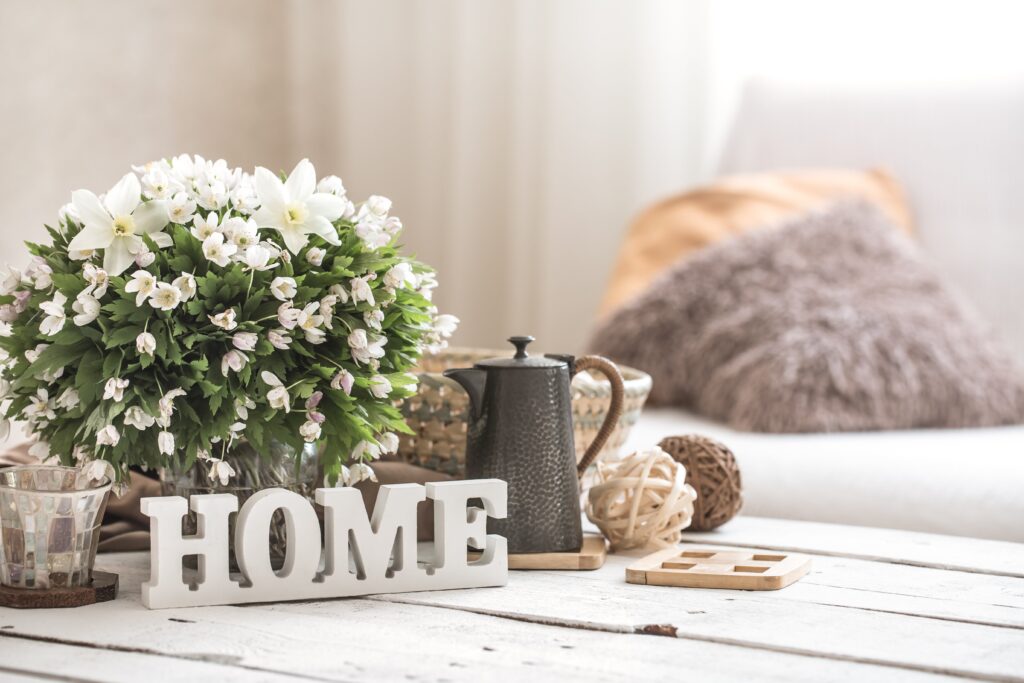 still life living room with wooden inscription home - 6 Mistakes To Avoid in Home Design
