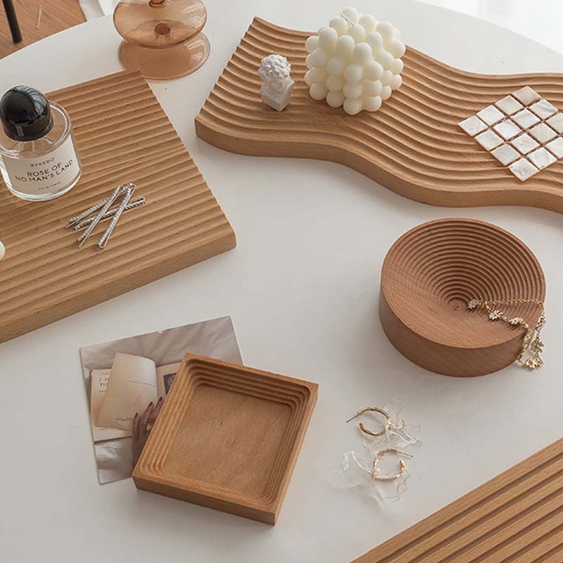 Different shapes of Boho Beech Trays from a bird's eye view - ZenQ Designs