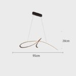 Dimensions of the Modern Strip Pendant Light_ZenQ Designs