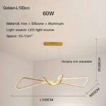 Golden Modern Creative LED Chandelier L100cm_ZenQ Designs