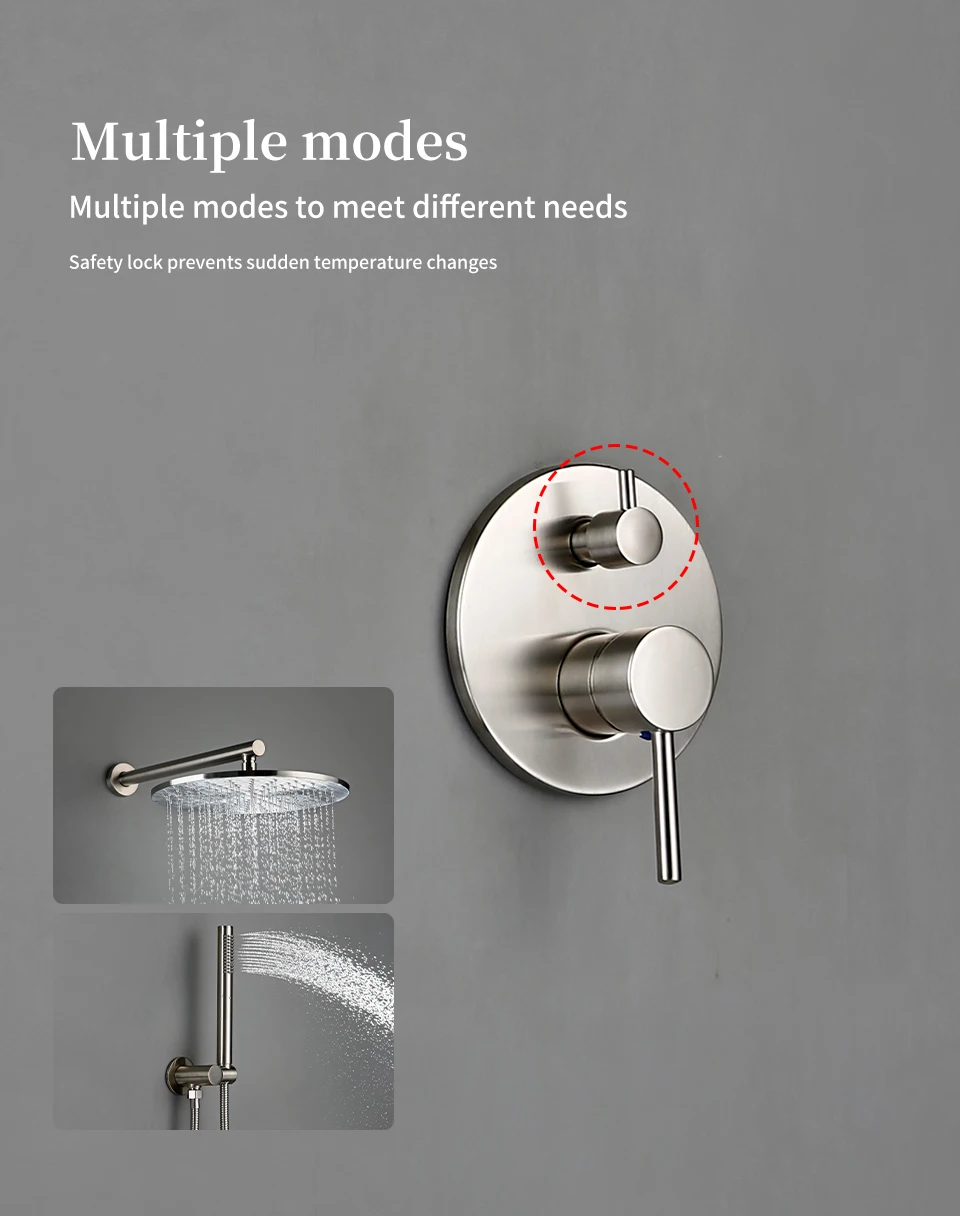 H0bd2942247294bc9b46c136f121eadf5I - Silver Bathroom Shower Faucet