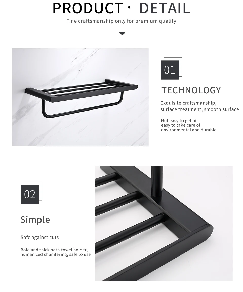 H1b0a5cb17a03402db9a6c09d0cb88364M - Matte Black Towel Holder