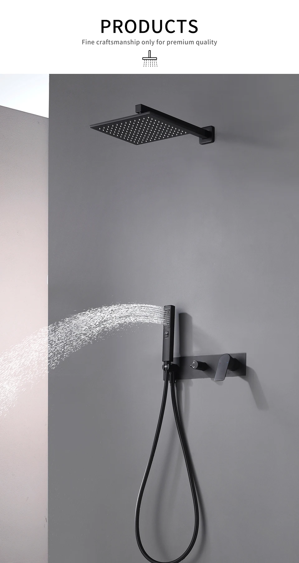 H338cc21910724b08a13987e238c77d559 - Brass Matte Black Bathroom Shower Faucet