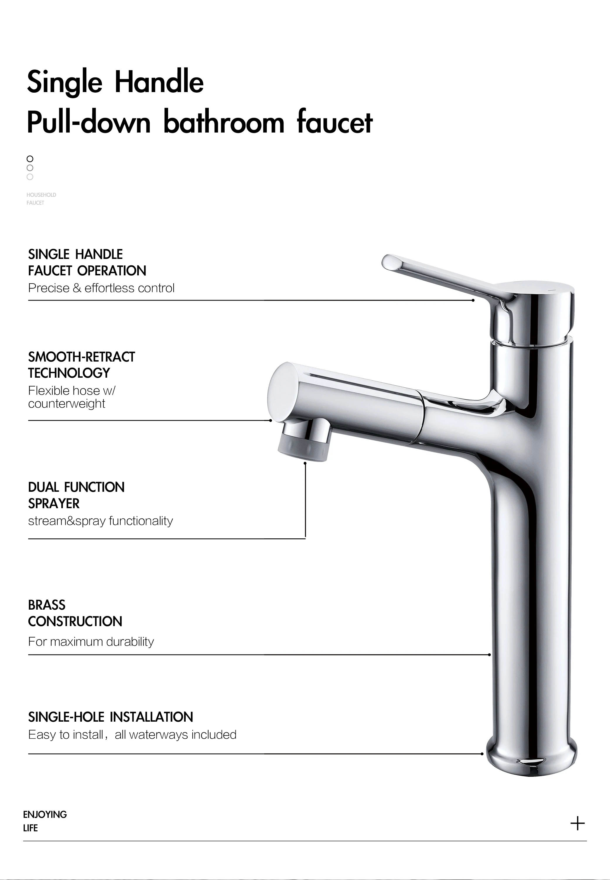 H50f969dd537640f9b3c3415fa2ab957bn - Classic design brass bathroom faucet
