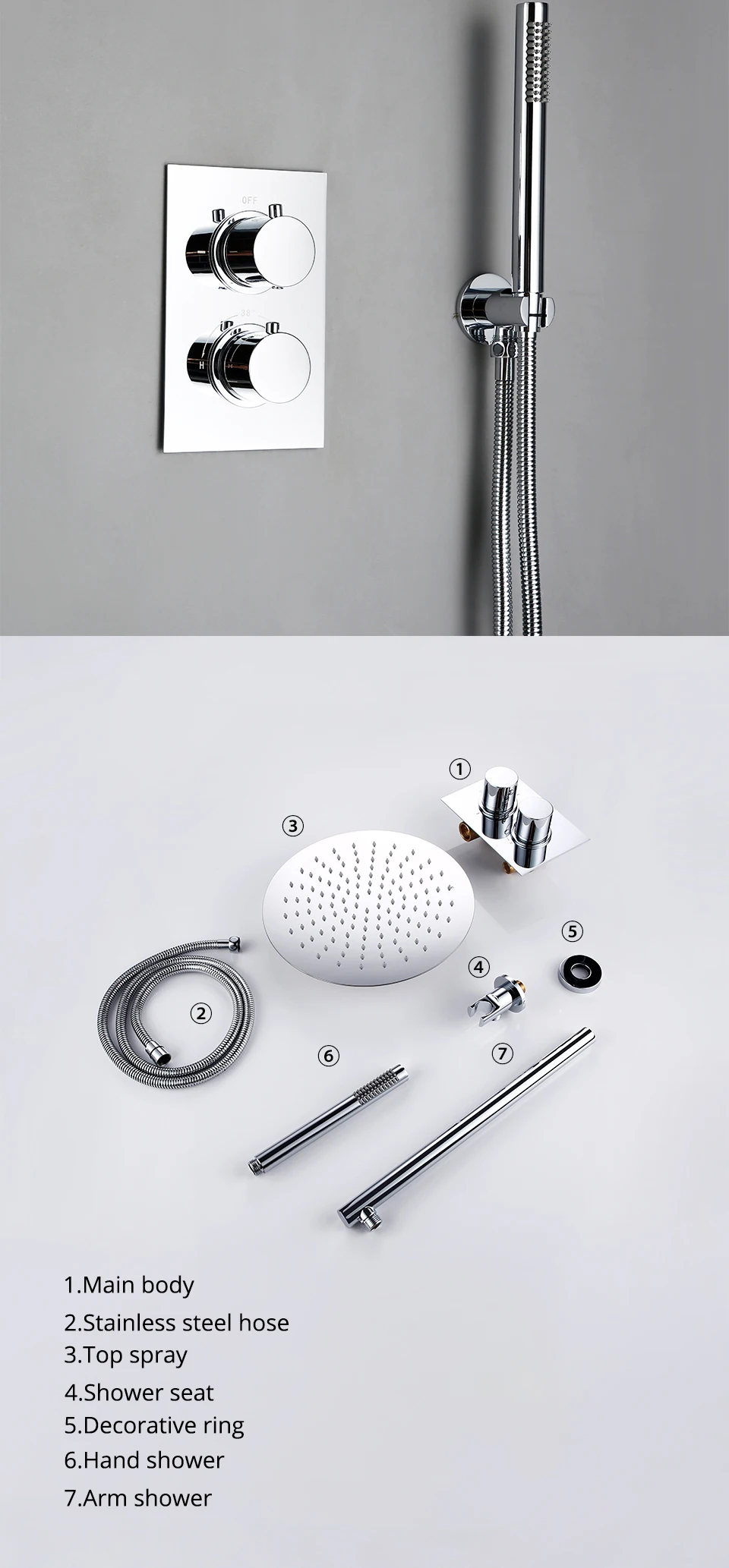 - Brass Shower Bathroom Faucet