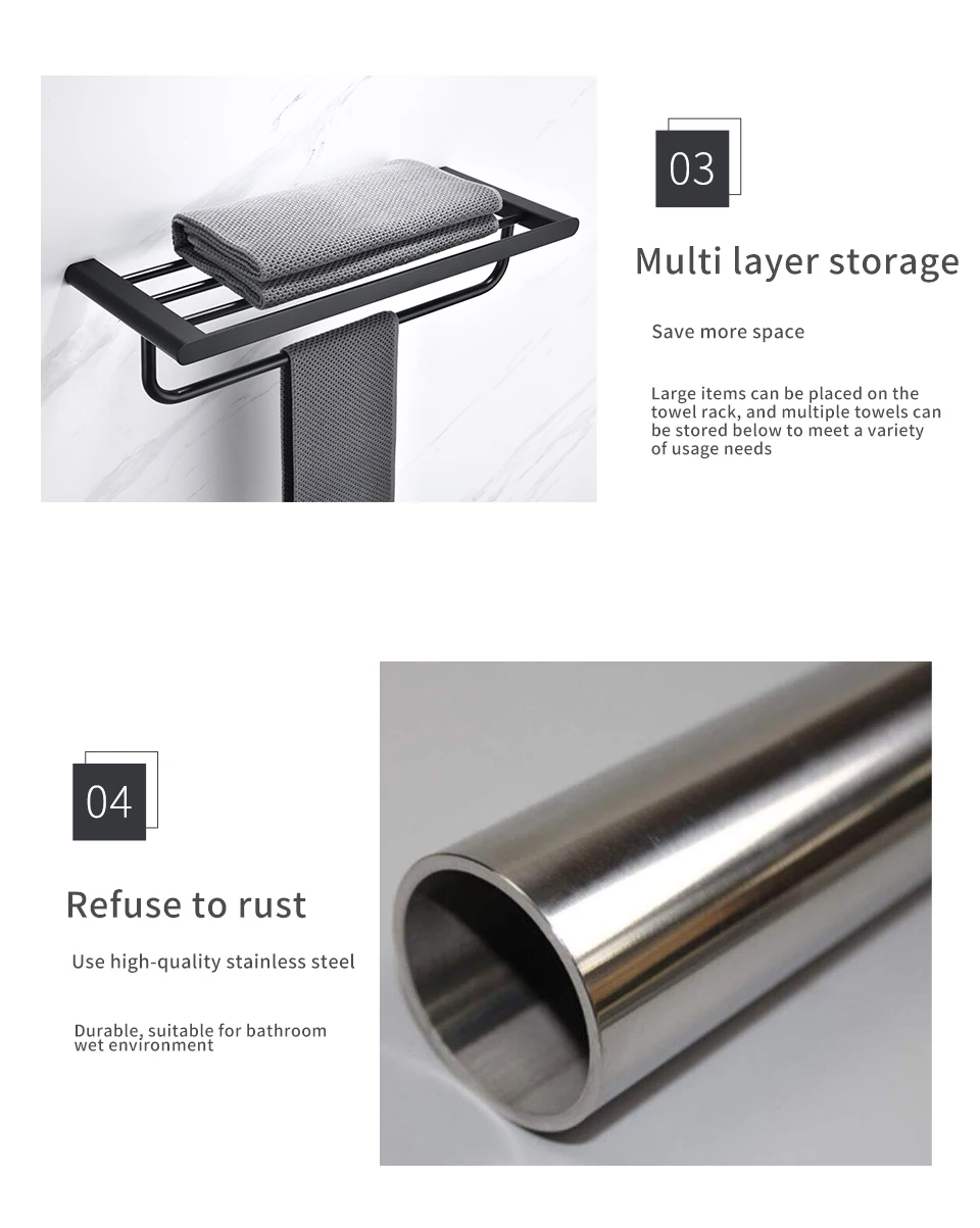 H6d5e6480c7a34b0e8ce9f7b78741057ar - Matte Black Towel Holder