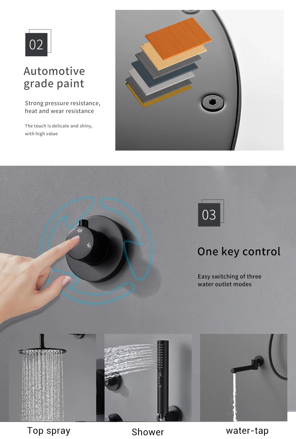 H7cdd55cd9b7c4db895b3a018f5af5b72r - Matte Black Wall Embed Bathroom Faucet