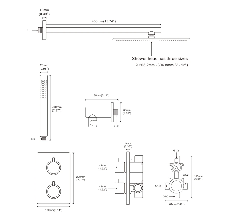 HTB18tCkdoGF3KVjSZFvq6z nXXa7 - Brush Gold Thermostatic Shower Faucet Set