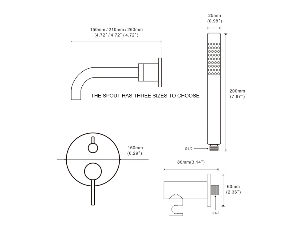 - Bathroom Shower Faucet Set
