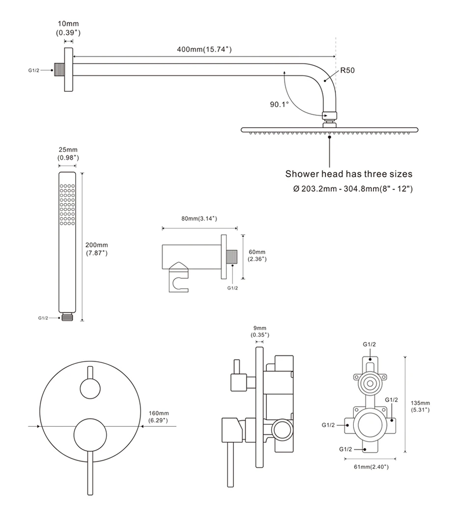 HTB1X0ZdaRWD3KVjSZKPq6yp7FXaL - Brass Black Bathroom Shower Set