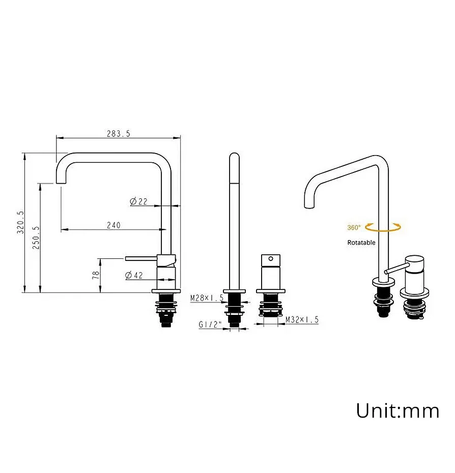 Haf095e90a806447aab2371c823f04f1cj - Modern Minimalist Kitchen Faucet