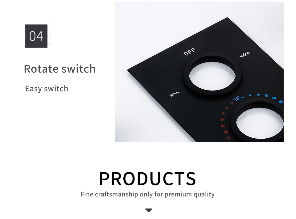 He30e0f914a8040cb8f27406375d9f6f9N - Matt Black Thermostatic Control Bathroom Shower Faucet