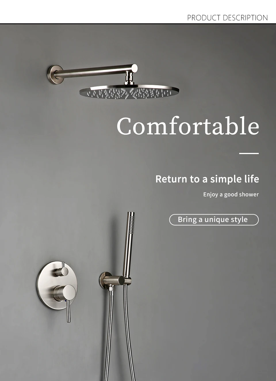 He38e5ebfe8f44e1eb2ab9311a58f0225V - Silver Bathroom Shower Faucet