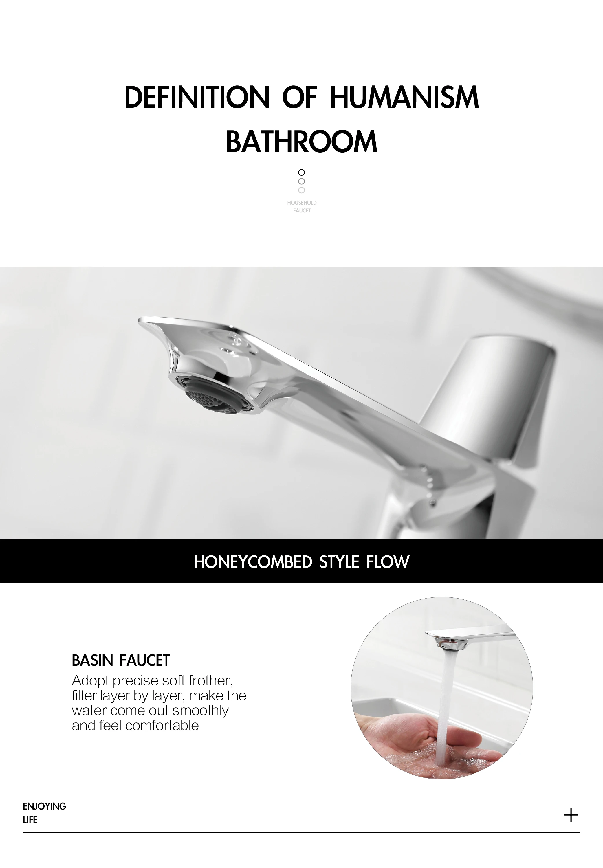 - Modern single handle bathroom sink faucet
