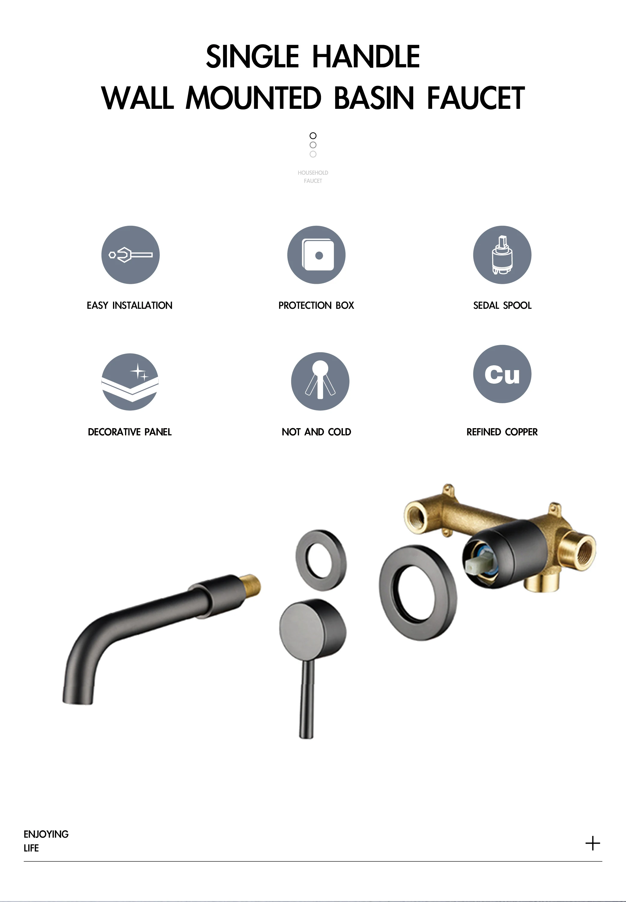 Hf8c753bd7b69452a9349a554feab28c3u - Brass wall type basin faucet