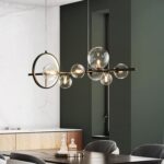 Beautiful Glass Bubble Pendant Light above a modern dining table