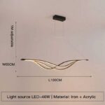 Modern LED Curved Pendant Light turned off LED-46W