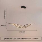 Modern LED Curved Pendant Light turned off LED-58W