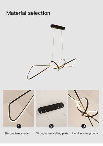 Modern Creative LED Chandelier material selection_ZenQ Designs