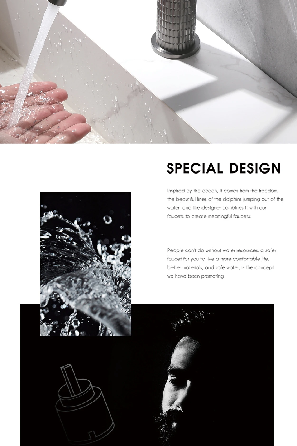 S032e6b54e0ce4ca8b5b29a1b86ff8ee6V - Brass bathroom faucet with diamond pattern design