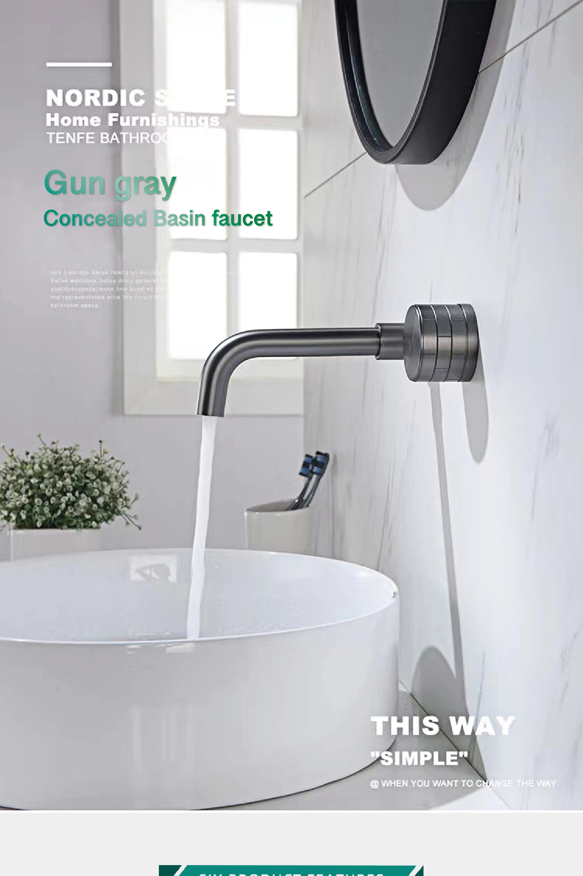 S1f620013659740f3ab7e42c73e29d084h - Concealed bathroom faucet into wall design