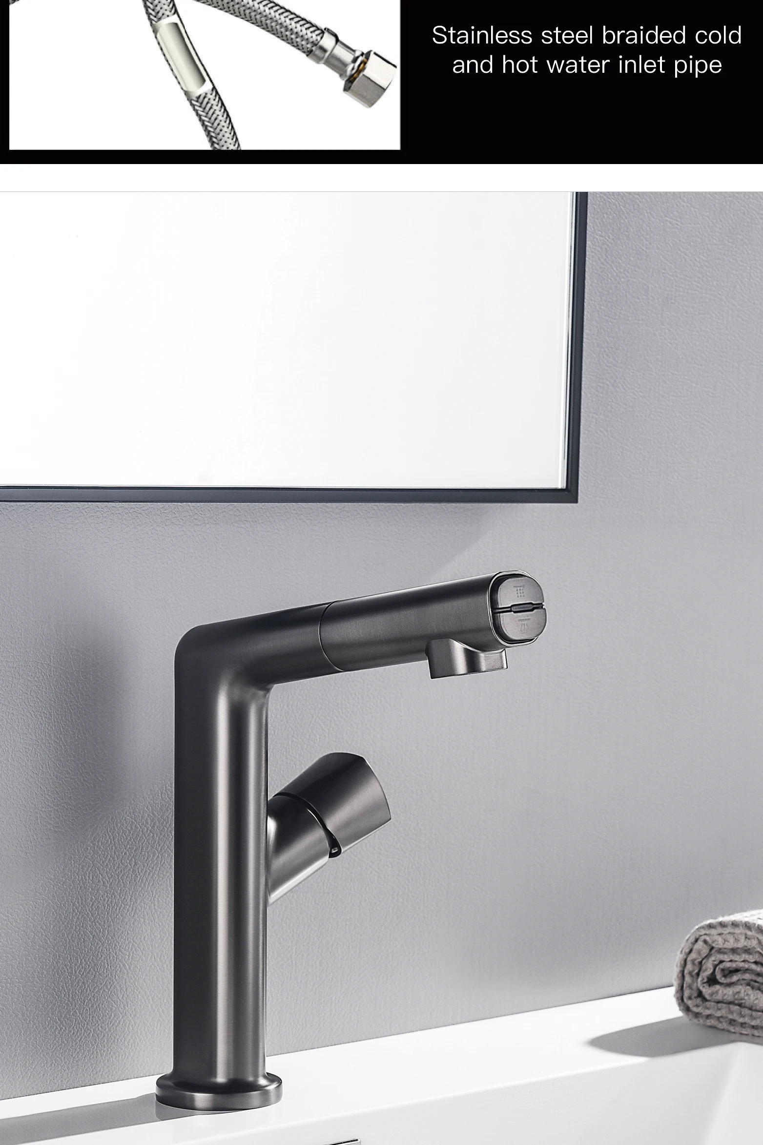 S259dd158ec7e4502ae23964ab5cea10f3 - Pull-out design bathroom faucet