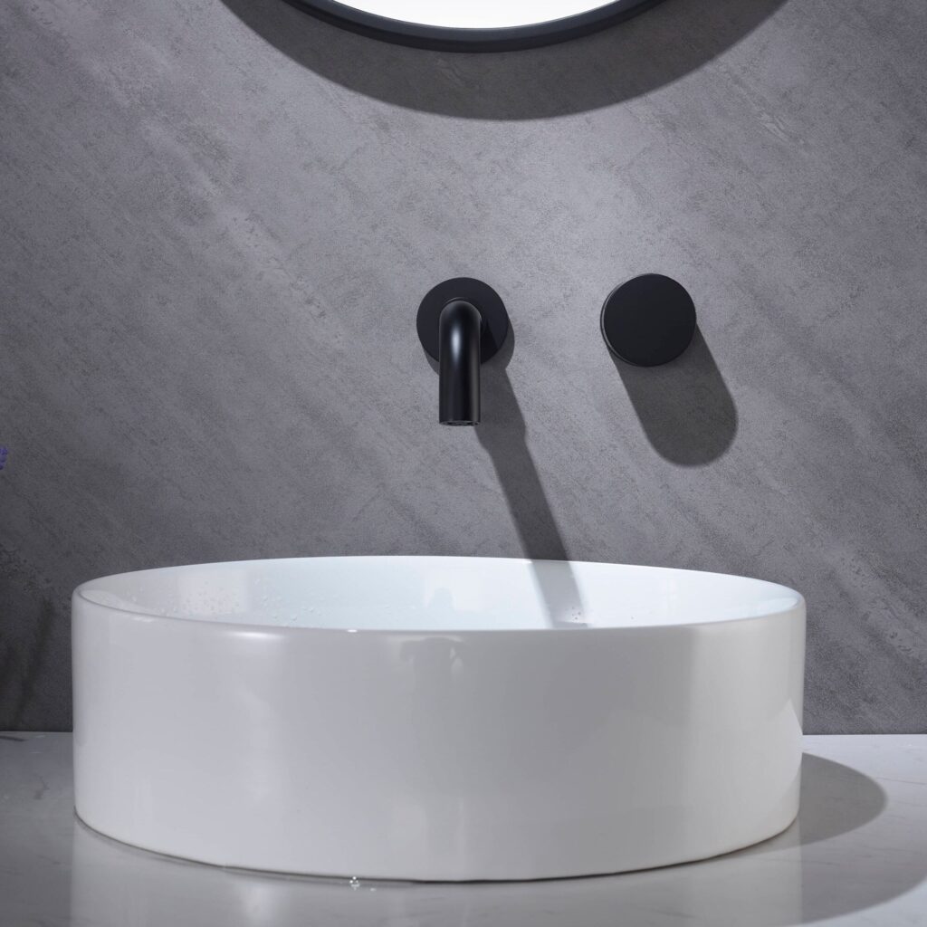Concealed bathroom faucet into wall design