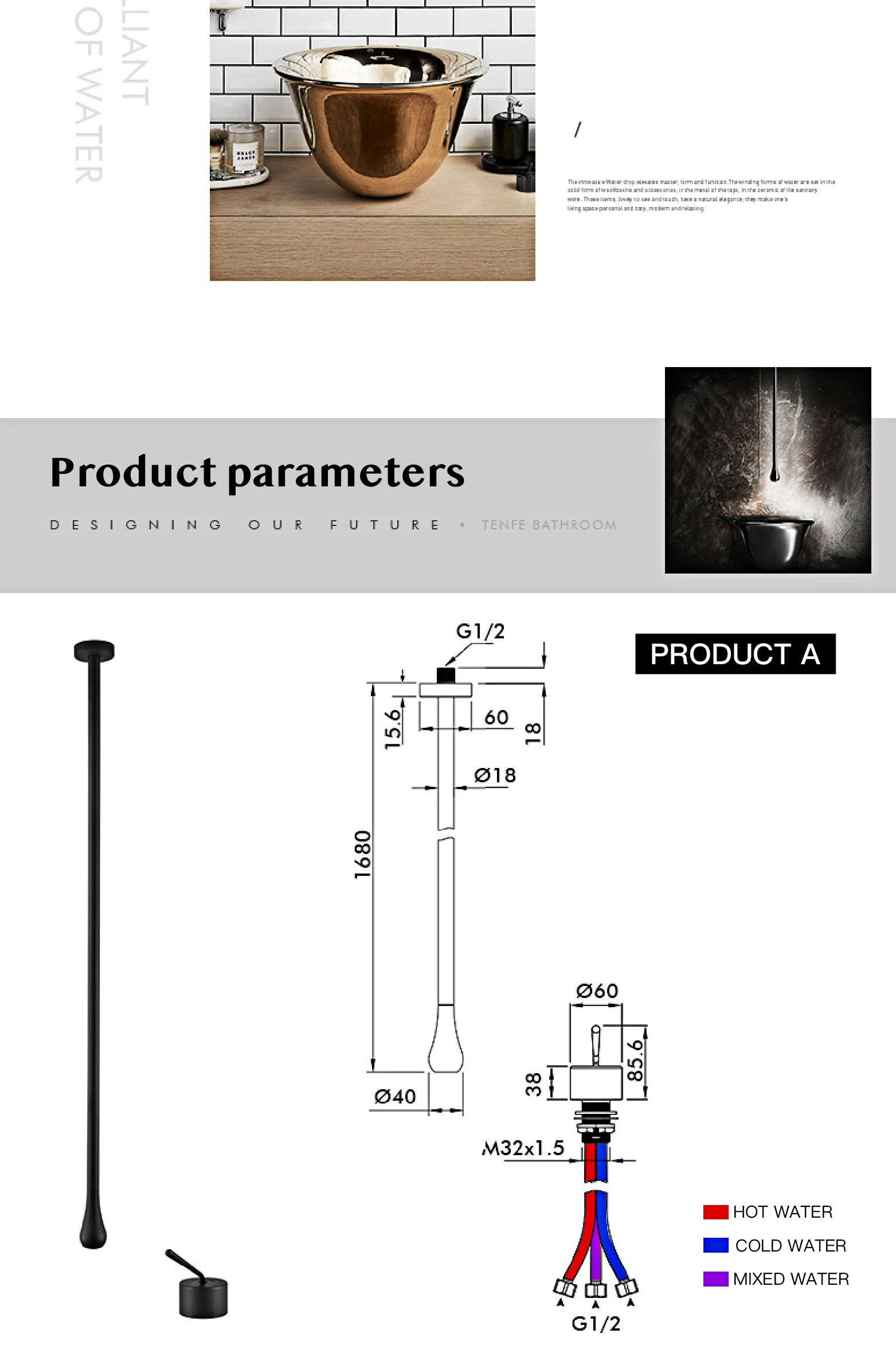 S61c074a2f8c04935a269d47a4480ceebm - Bathroom creative ceiling water drop faucet