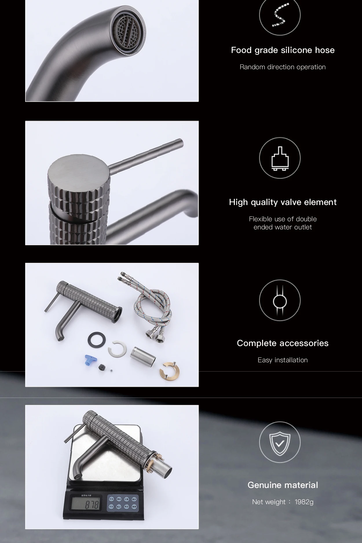 Sb6e40f8745ba4de9a86dce765e409ddeS - Brass bathroom faucet with diamond pattern design