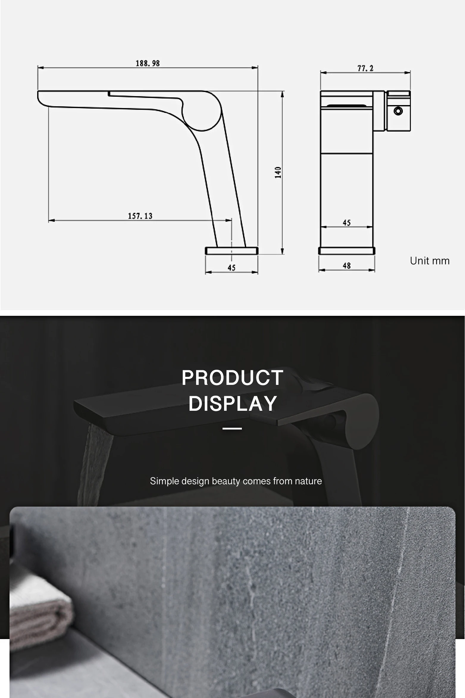 Sb7733bc5472145aba1425bf6e104e389B - Waterfall Bathroom Faucet