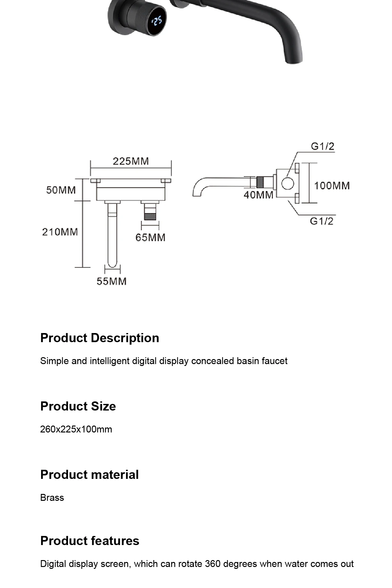 Scffa92ff15c844e3bb71f0b158cdb875M - Simple intelligent bathroom faucet