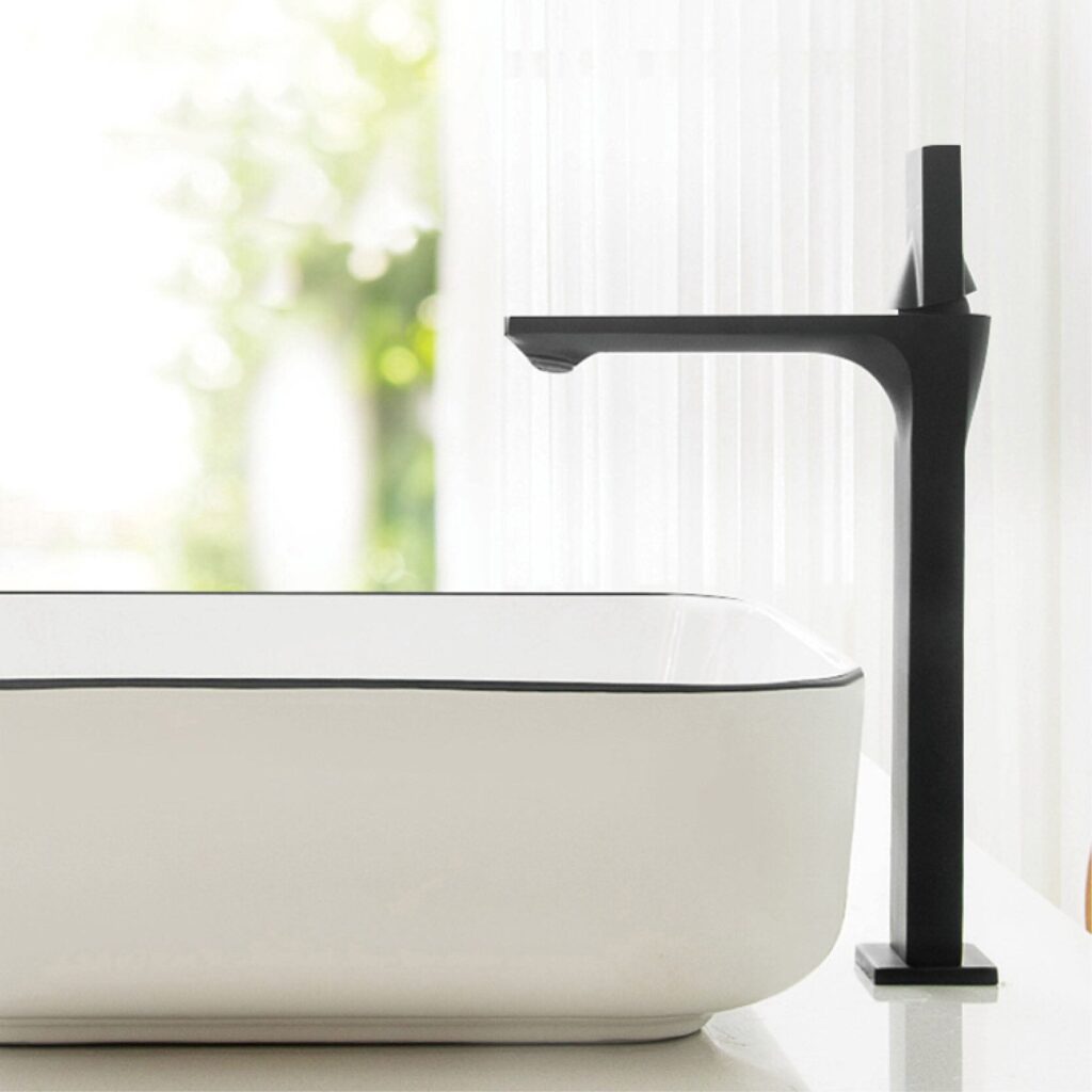 Square bathroom faucet