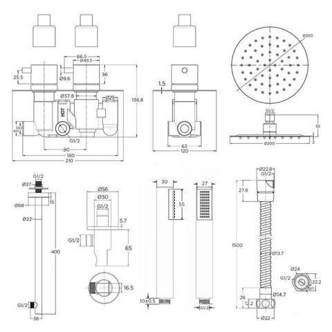 - Round Style Bathroom Shower